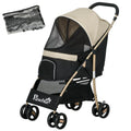 Oxfoad Small Miniature Dog Pet Stroller with Rain Cover - Dark Khaki