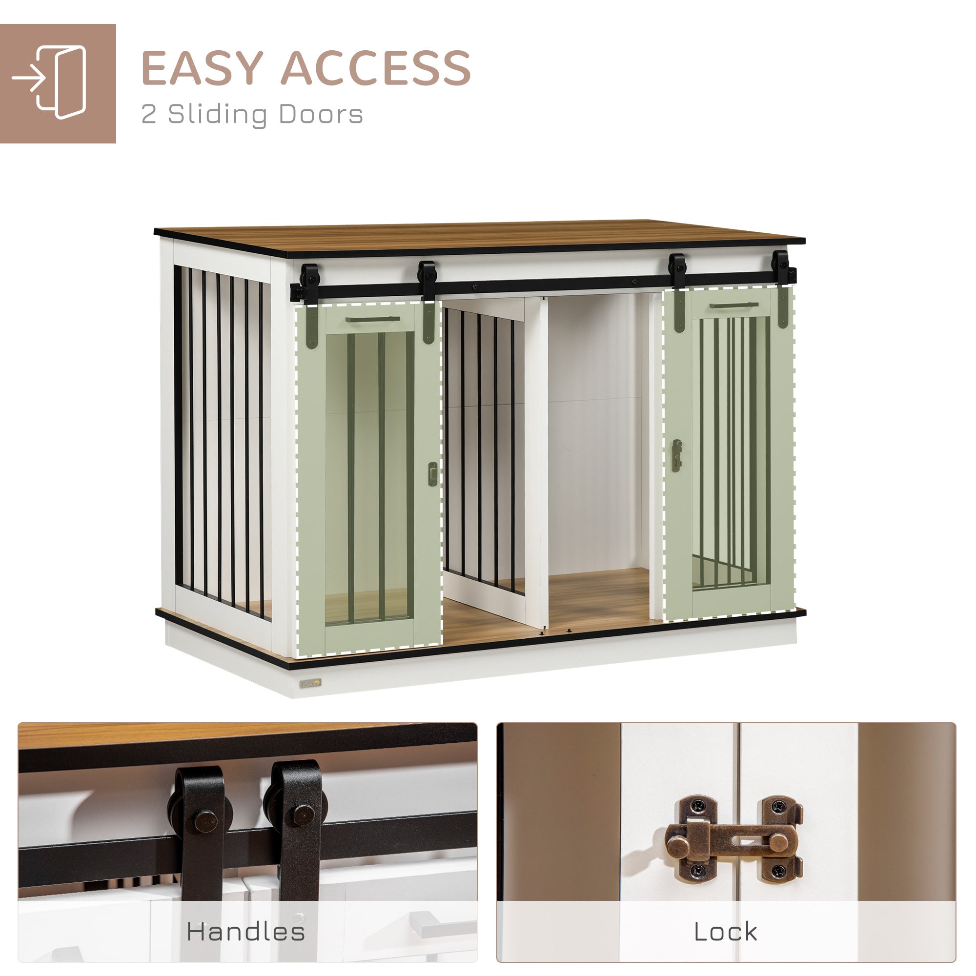 Sliding Door Cheap Wooden Dog Crates Double Dog Crate For