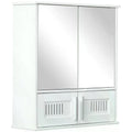 Wall Mounted Bathroom Mirror Cabinet with Adjustable Shelf - White