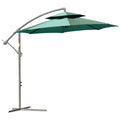 2.7m Banana Parasol Cantilever Umbrella with Crank Handle - Green