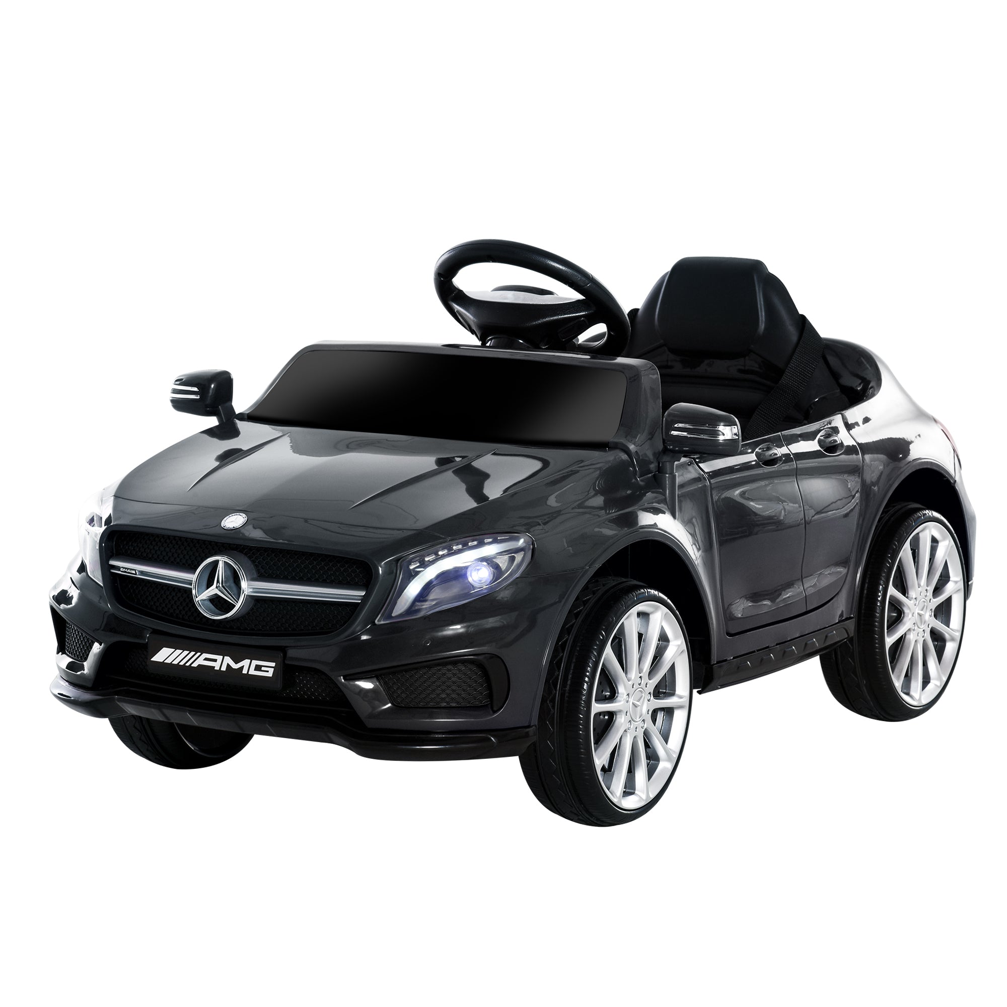 Compatible Kids Children Ride On Car Mercedes Benz GLA Licensed 6V Battery Rechargeable Headlight Music Remote Control High/Low Speed Toy Black