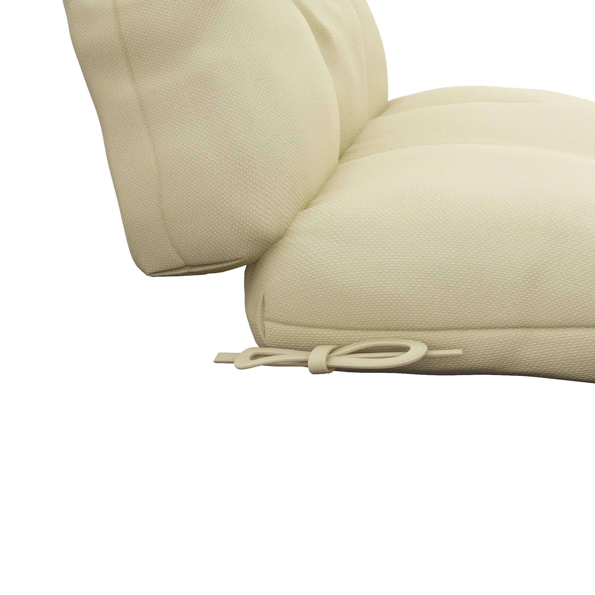 2-Piece Garden Patio Chair Seat and Backrest Cushion Set with Ties - Beige