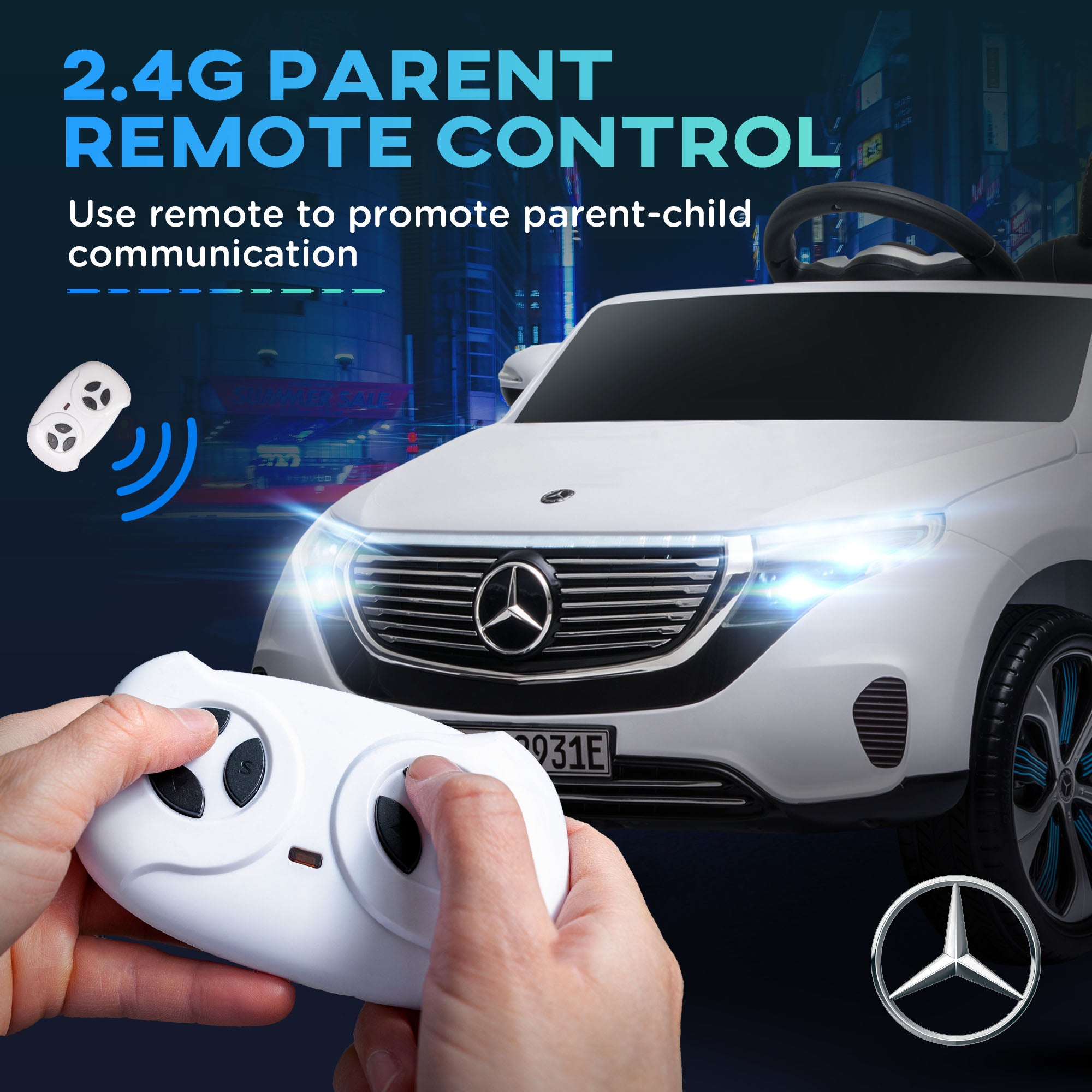 Benz EQC 400 12V Kids Electric Car Ride On Toy w/ Remote Control