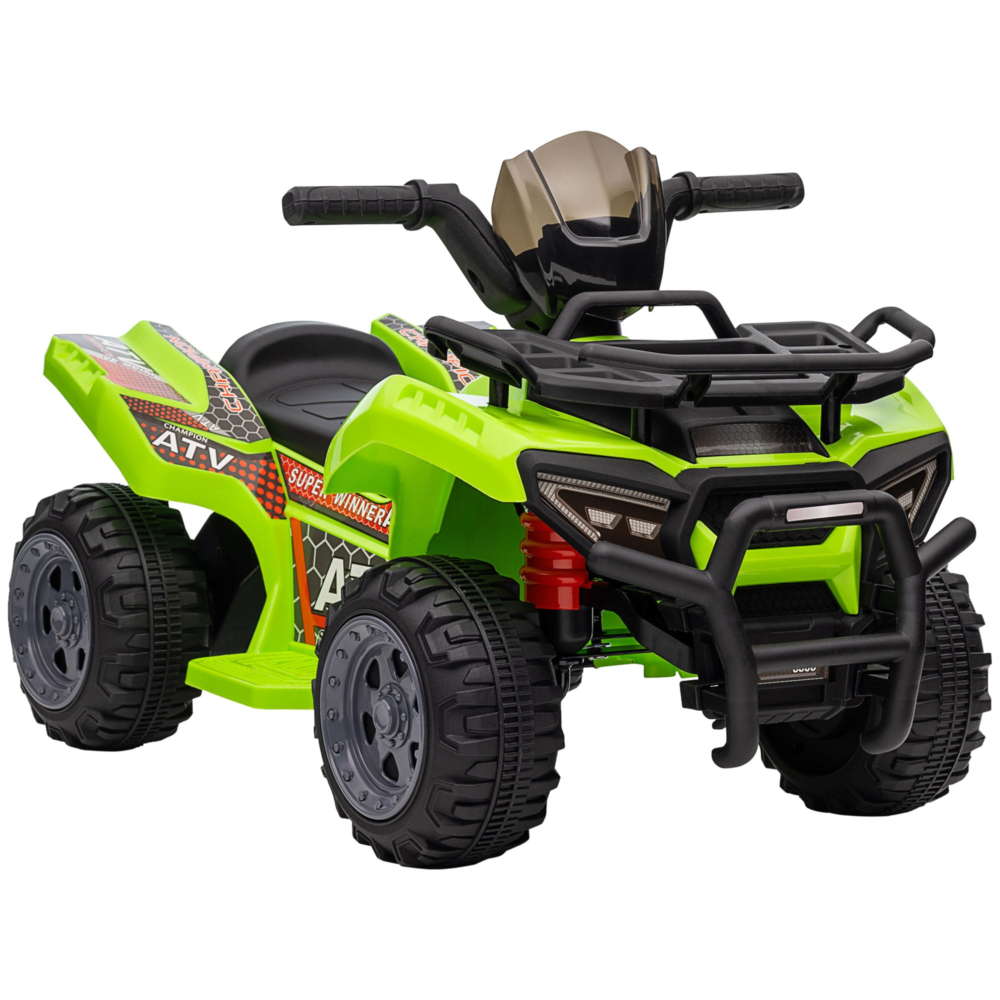 Kids Ride-on Four Wheeler ATV Car with Real Working Headlights, 6V Battery Powered Motorcycle for 18-36 Months, Green