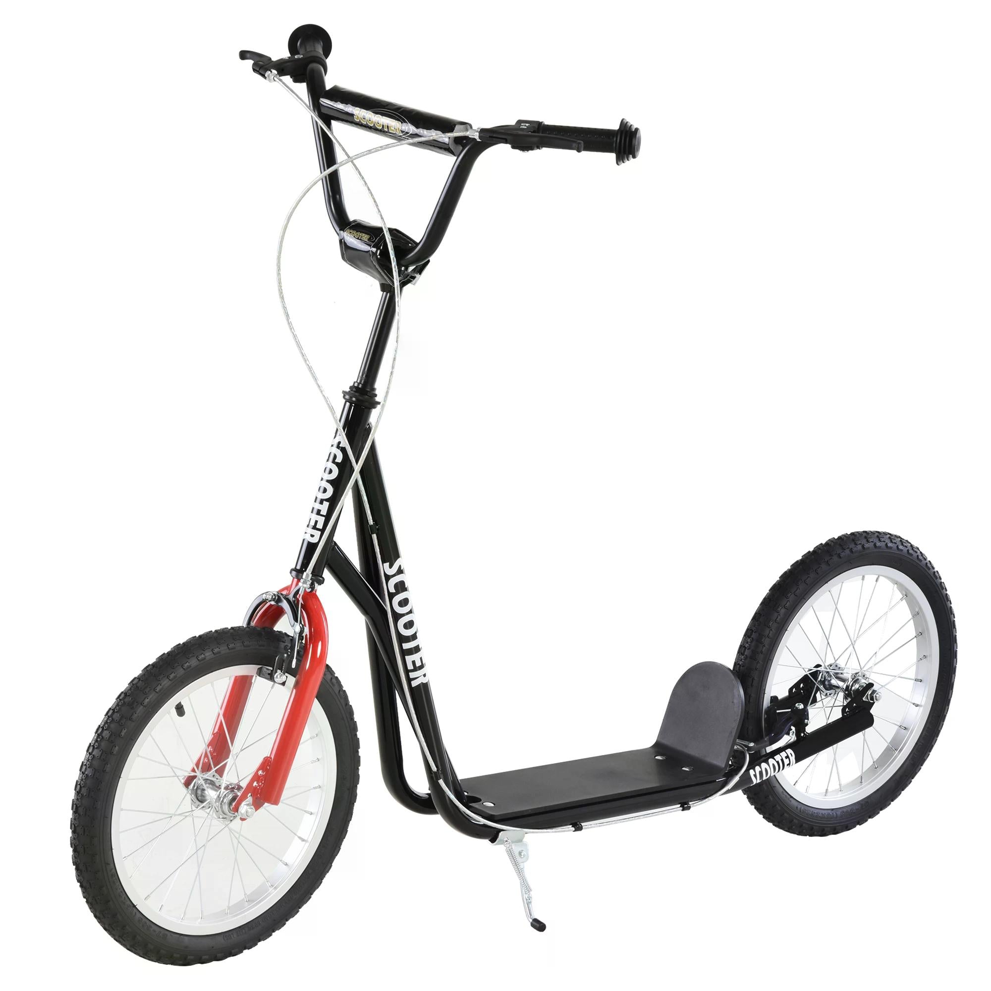 Scooter for Kids with Adjustable Handlebar, Anti-Slip Deck, Dual Brakes, for Boys and Girls Aged 5+ Years Old, Black