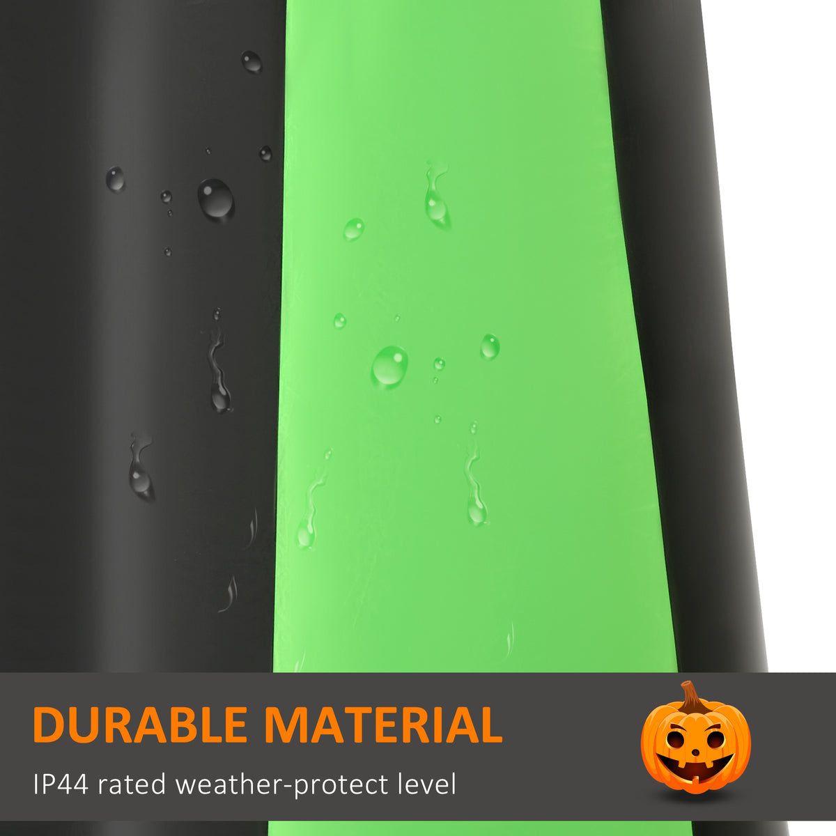 9FT Inflatable Halloween Pumpkin Ghost with Built-in LED Lights - Orange Green Black