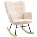 Wingback Nursing Rocking Chair with Berber Fleece Upholstery - Beige