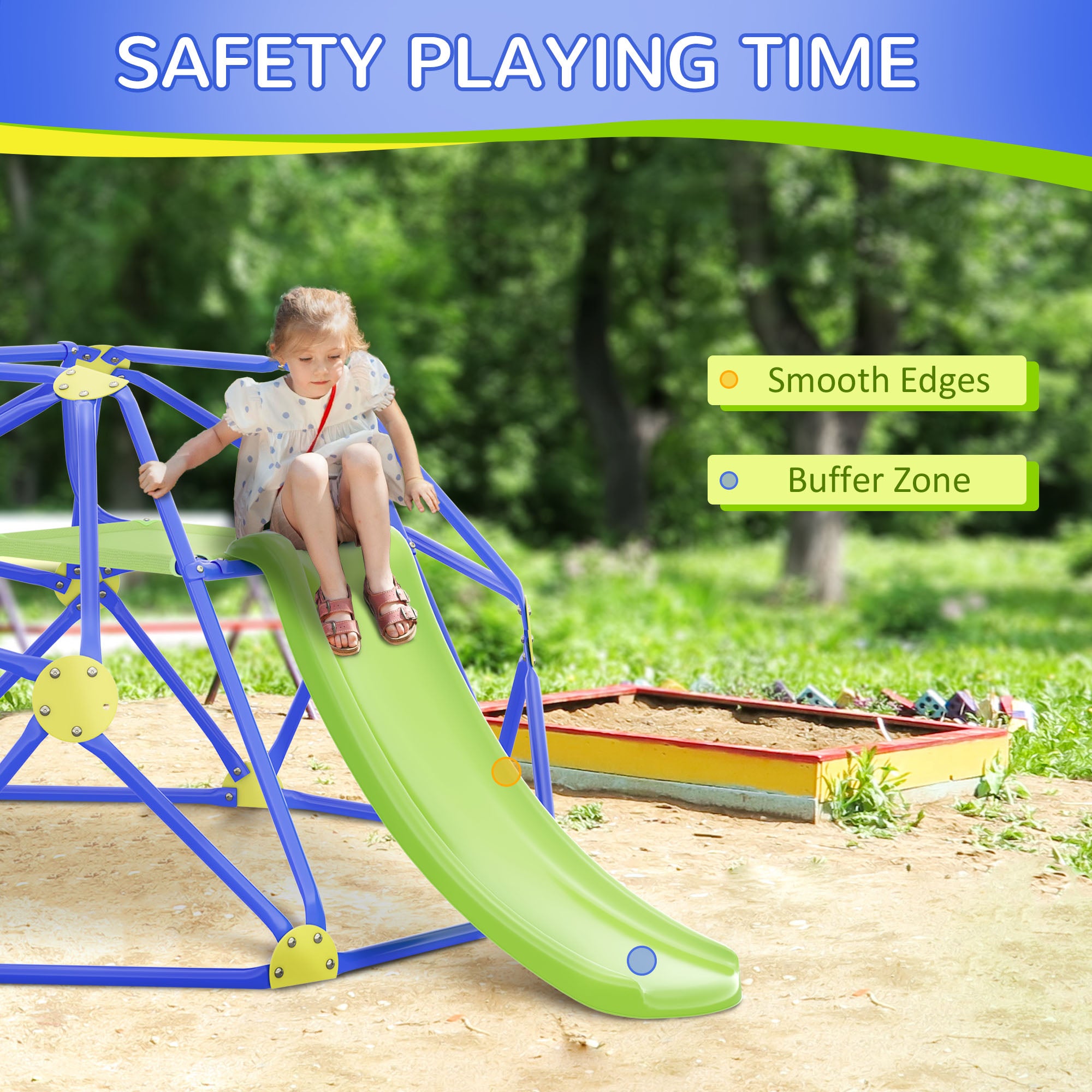 Kids Climbing Frame and Slide w/ Platform, for Ages 3-10 Years