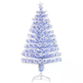 4FT Artificial Fibre Optic Christmas Tree with 26 LED Lights - White Blue