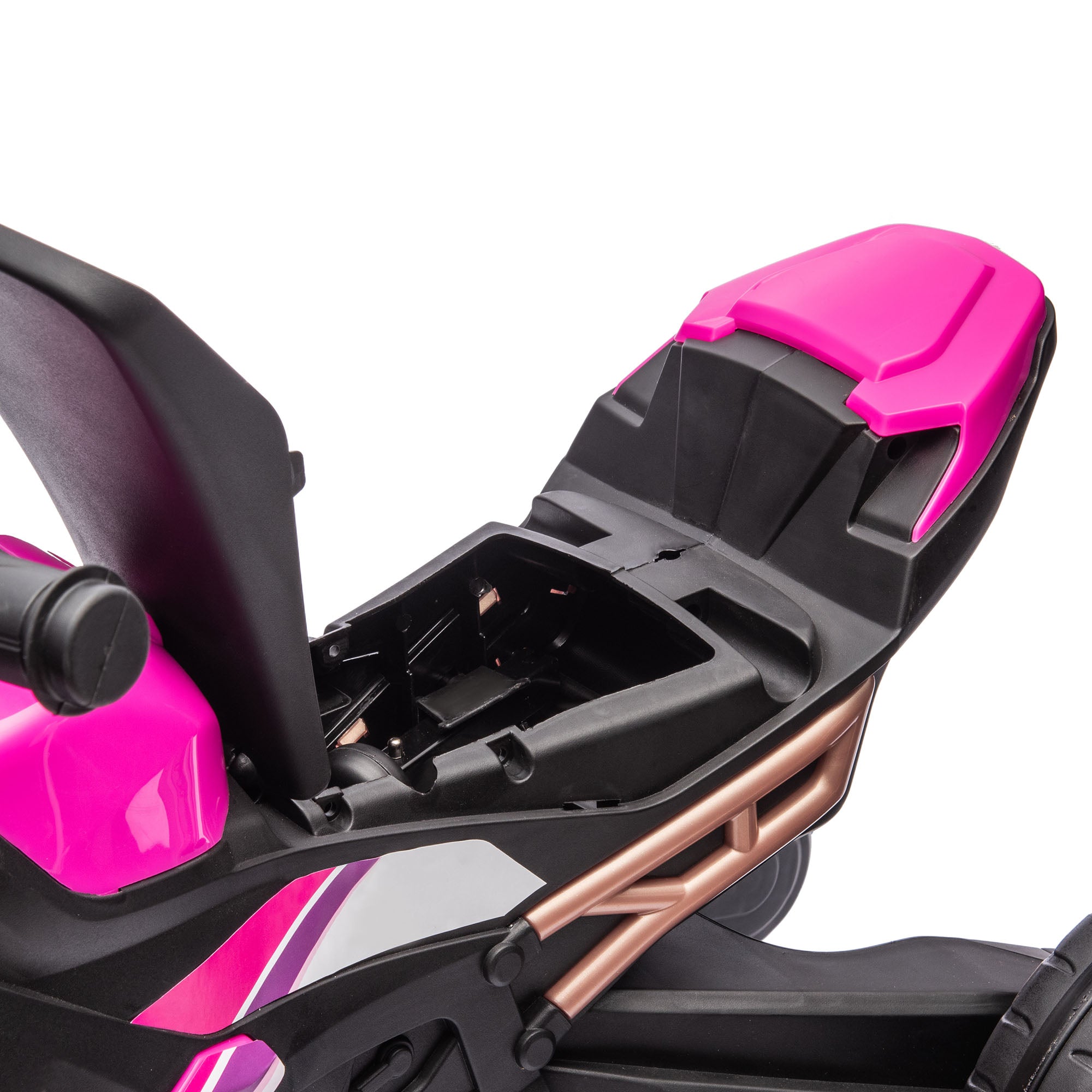 Motorcycle Design 3 in 1 Toddler Trike, Sliding Car, Balance Bike with Headlight, Music, Horn, Pink