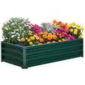 Galvanized Steel Raised Garden Bed 120x60cm for Vegetables - Green