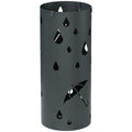 Freestanding Round Umbrella Stand with 4 Hooks and Drip Tray for Hallway and Entryway - Dark Grey
