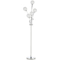Modern Crystal 5-Light Upright Floor Lamp 156cm for Living Room Bedroom - Silver