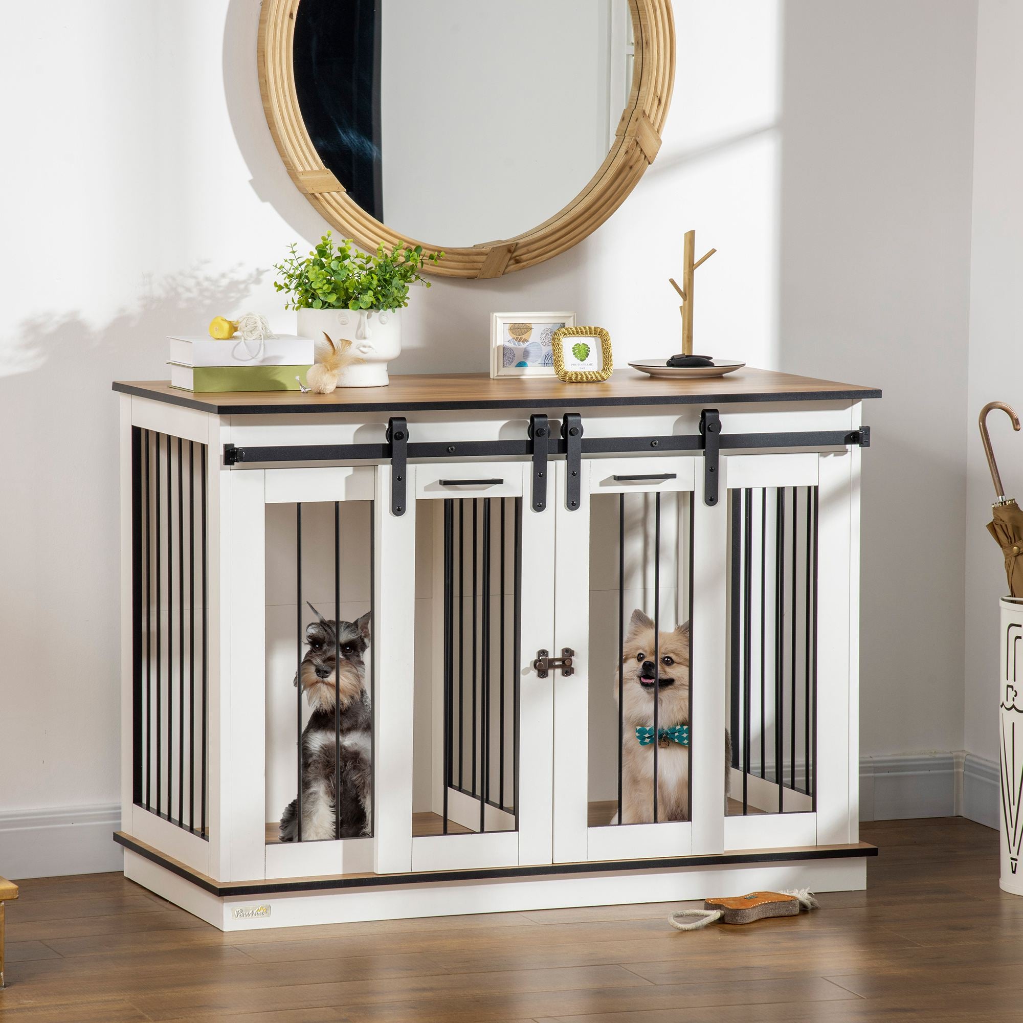 Dog Crate Furniture for Large Dogs, Double Dog Cage for Small Dogs