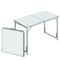 Portable Folding Aluminium BBQ Table for Camping and Picnics - Silver