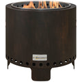 Smokeless Metal Wood-Burning Fire Pit with Poker - Black