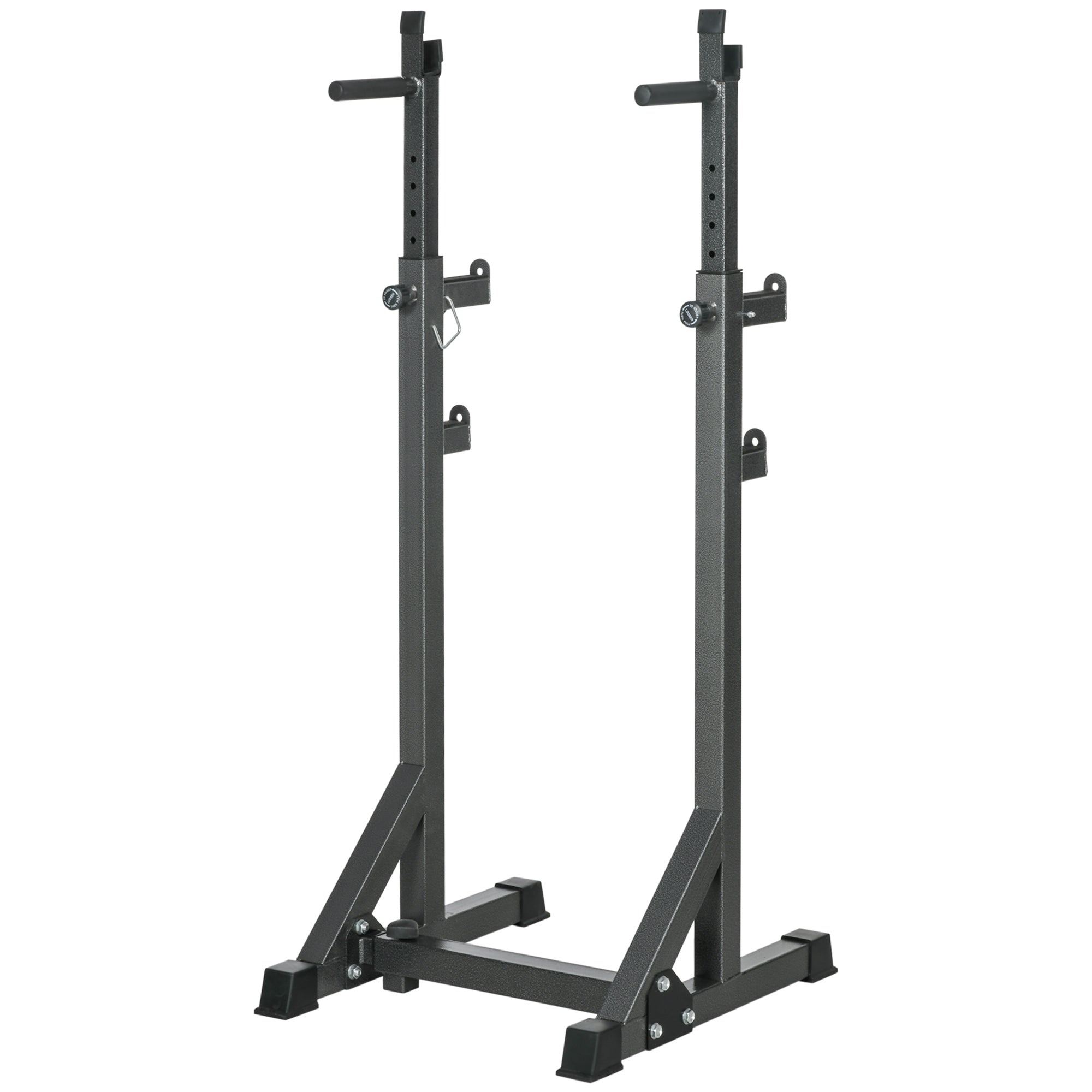 Heavy Duty Barbell Squat Rack with Dip Station, Adjustable and Multifunctional Weight Power Stand for Home Gym