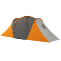 Large 4-6 Man Camping Tent with 2 Bedrooms and Living Area - Orange