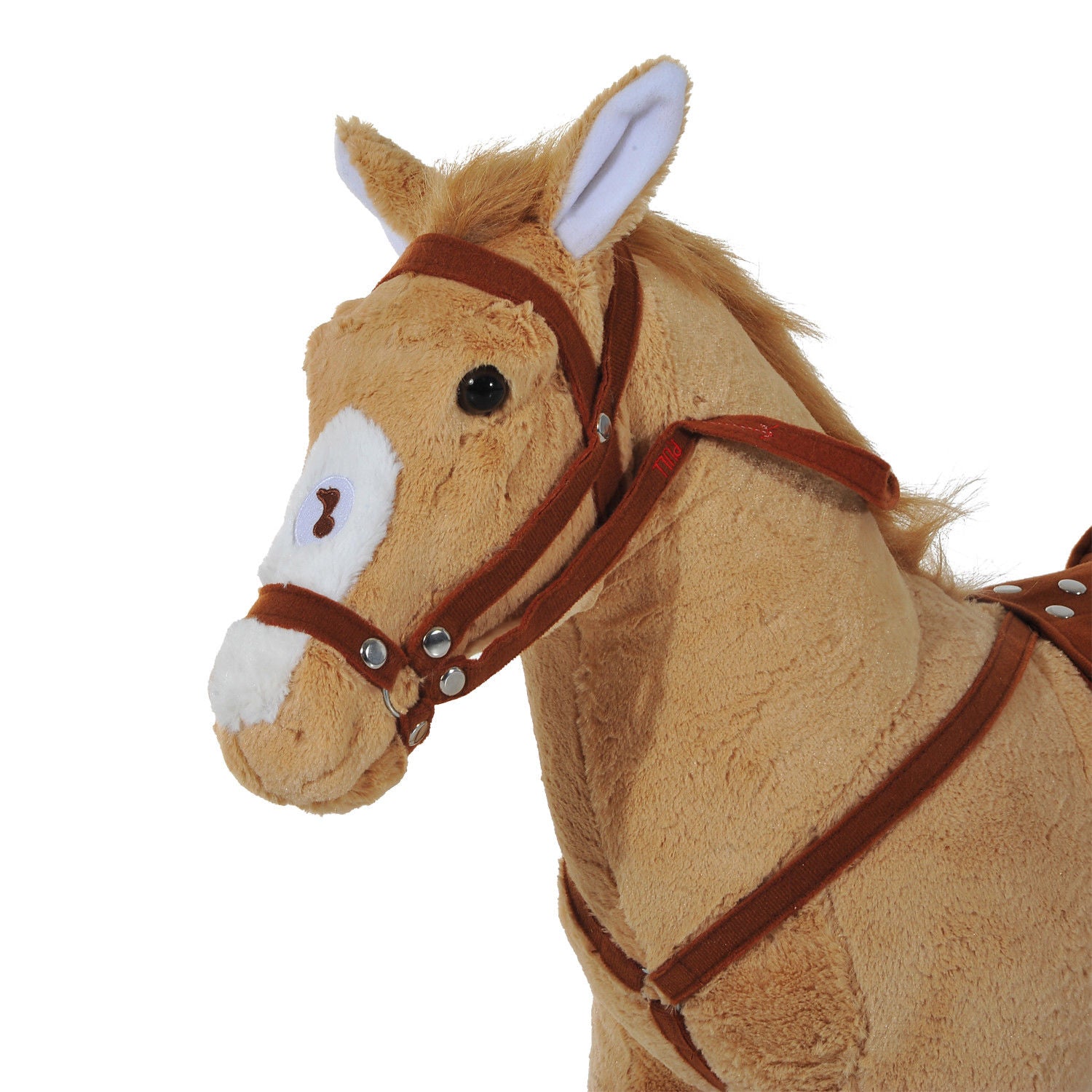 Childrens Plush Rocking Pony W/Sound-Beige