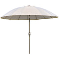 255cm Outdoor Patio Parasol with Push Button Tilt & Fibreglass Ribs - White