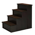 4 Step Cushioned Pet Stairs with Non-Slip Carpet for Dogs & Cats, 40x59x54.2 cm - Dark Coffee