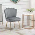 Velvet-Feel Shell Luxe Accent Chair with Metal Legs and Comfort Padding - Grey