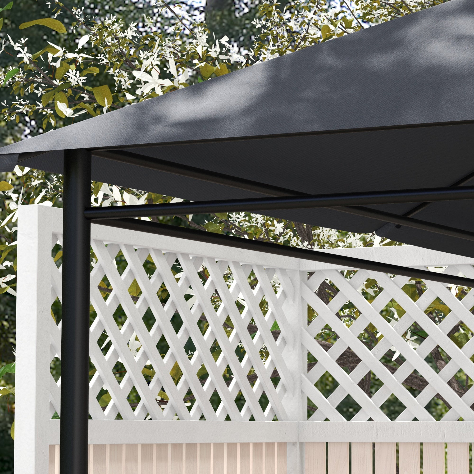 3 x 4m Gazebo Canopy Replacement Cover, Gazebo Roof Replacement (TOP COVER ONLY), Dark Grey