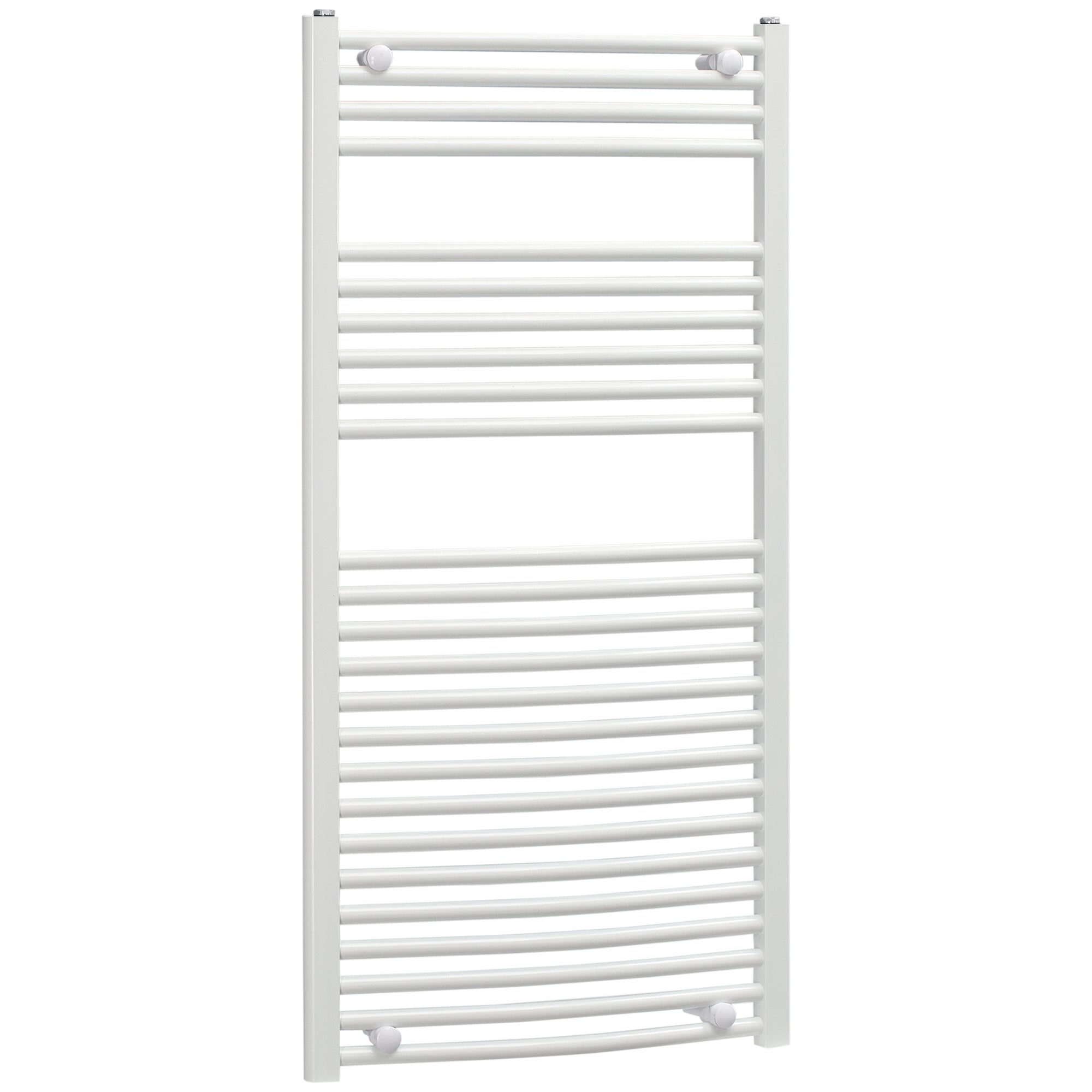 Straight Heated Towel Rail, Hydronic Bathroom Ladder Radiator Towel Warmer For Central Heating 600mm x 1200mm, White