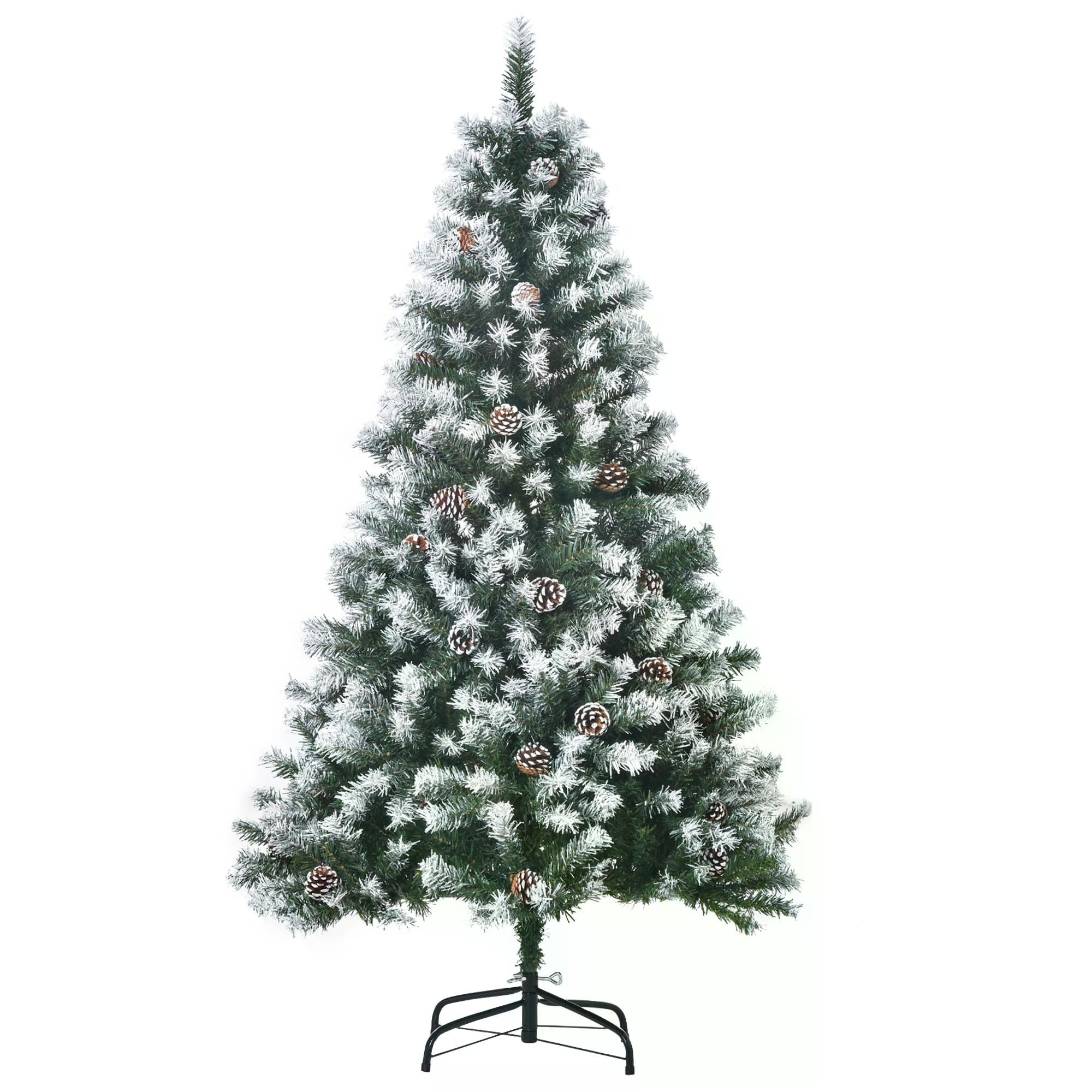 5FT Artificial Christmas Tree with Pine Cones, Holiday Home Xmas Decoration Automatic Open, Green