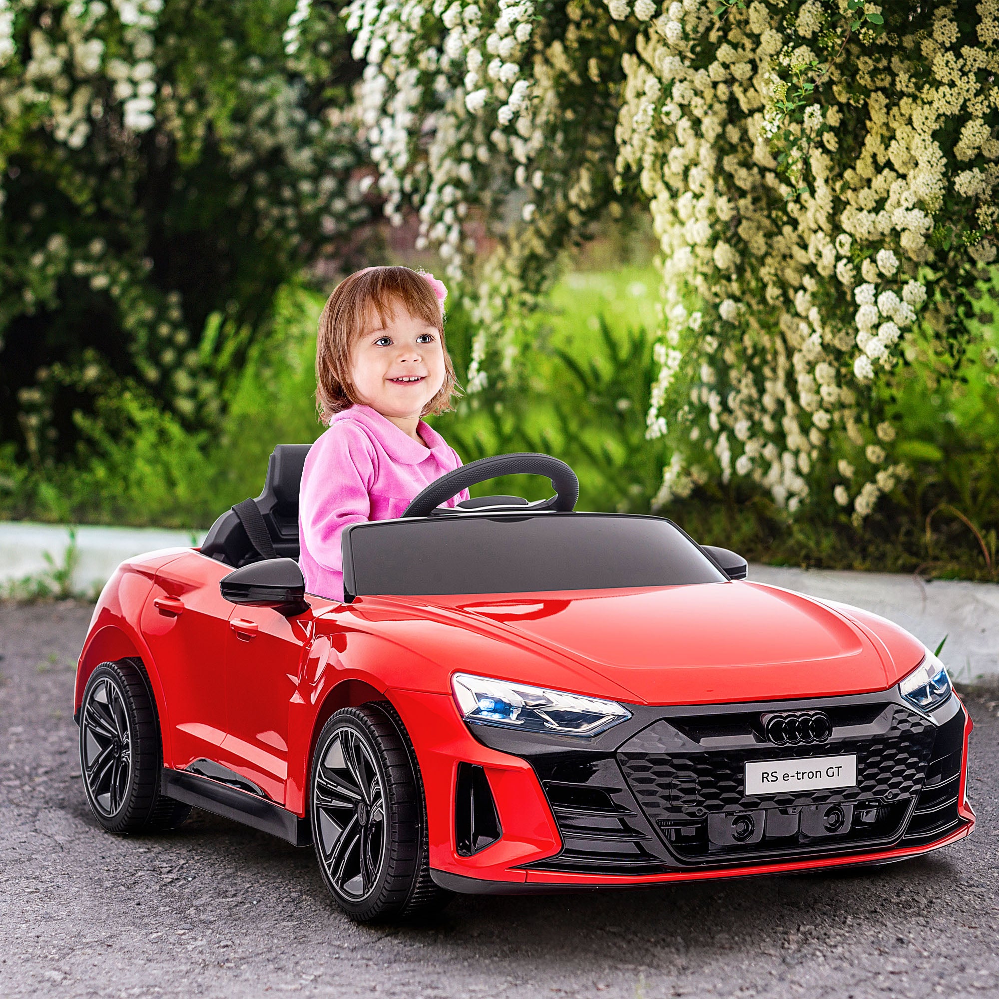 Audi Licensed 12V Kids Electric Ride-On, with Remote Control, Suspension System, Lights, Music, Motor - Red