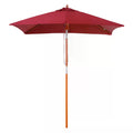 2 Piece Patio Garden Parasol Set with Fir Wood Pole - Wine Red