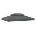 Replacement Gazebo Canopy Roof 2.9-3W x 3.9-4L m UV Resistant Polyester - Deep Grey