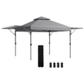 Large Pop Up Gazebo with Dual Awnings 5x3m - Blue