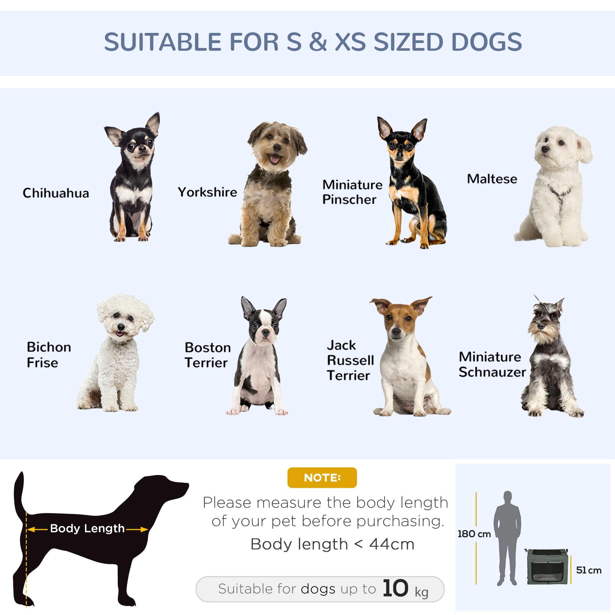 Pet Carrier, Portable Cat Carrier, Foldable Dog Bag for Miniature and Small Dogs, 69 x 51 x 51 cm, Grey