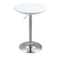 Adjustable Height Modern Round Bar Table with 360° Swivel Top - White