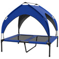 Cooling Raised Pet Bed with Washable Breathable Mesh for Medium & Large Dogs 91x76x89cm - Dark Blue