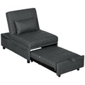 4-in-1 Convertible Chair Bed with Adjustable Recliner, Wheels & Pillow - Grey