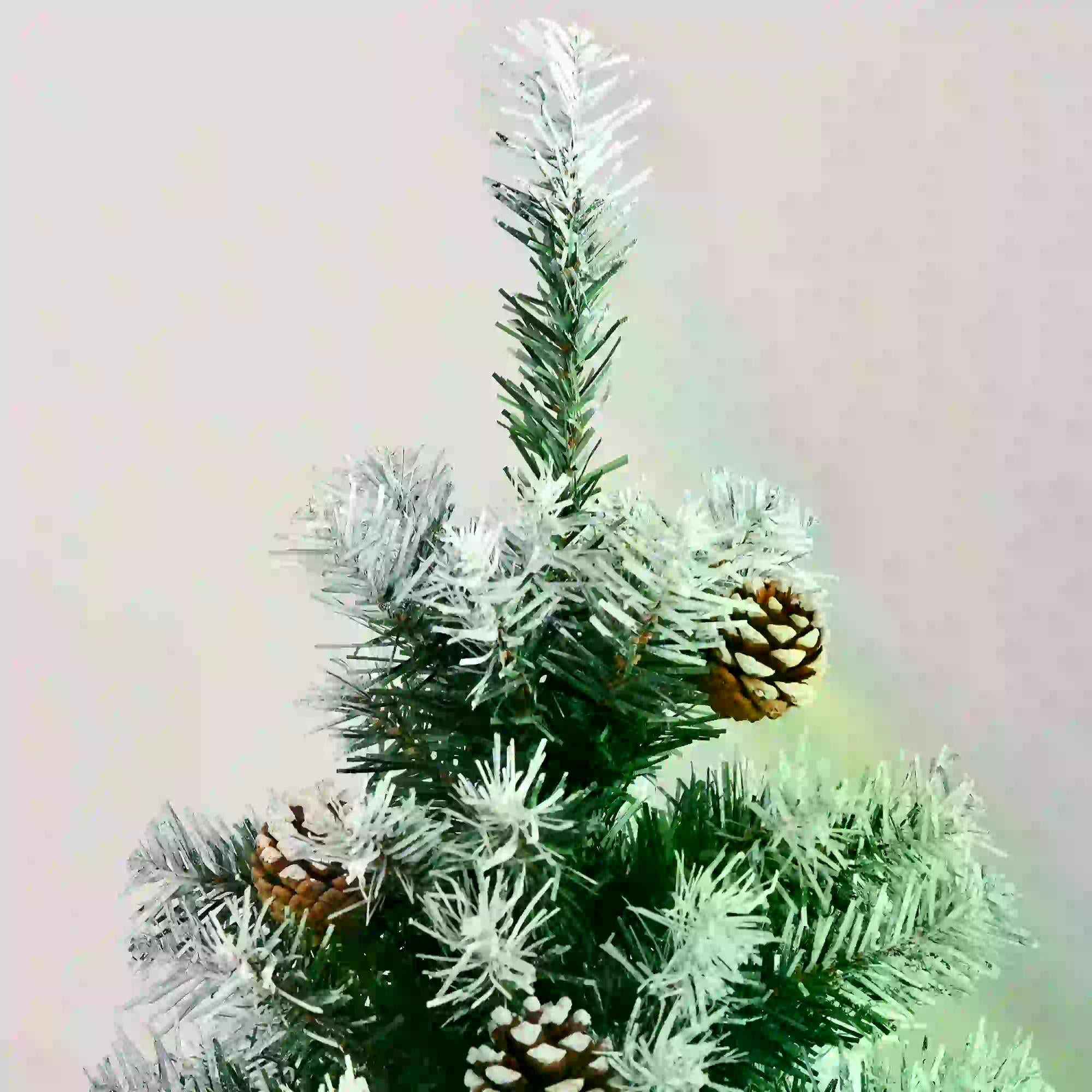 5FT Artificial Christmas Tree with Pine Cones, Holiday Home Xmas Decoration Automatic Open, Green