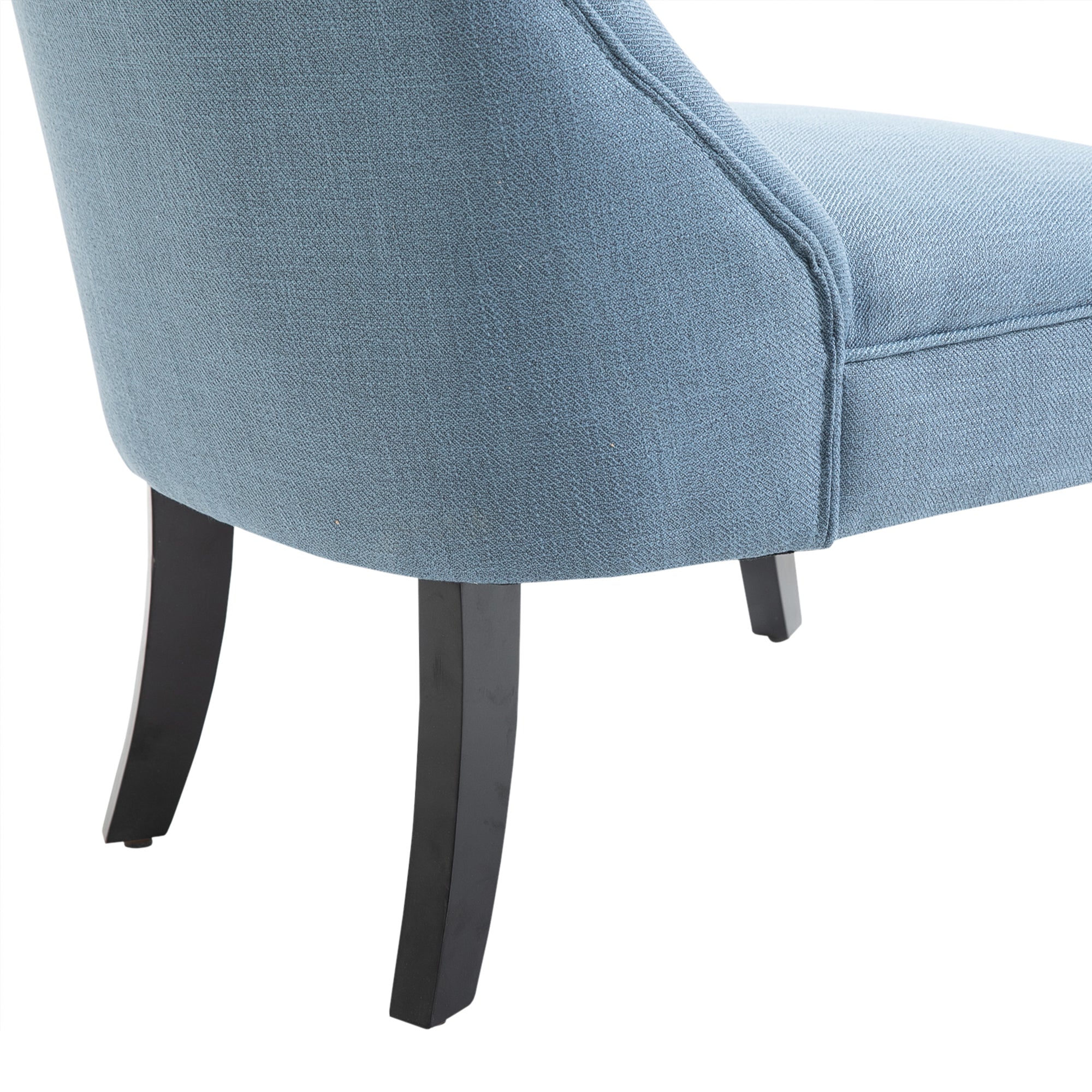 Fabric Single Sofa Dining Chair Tub Chair Upholstered W/ Pillow Solid Wood Leg Home Living Room Furniture Set of 2 Blue