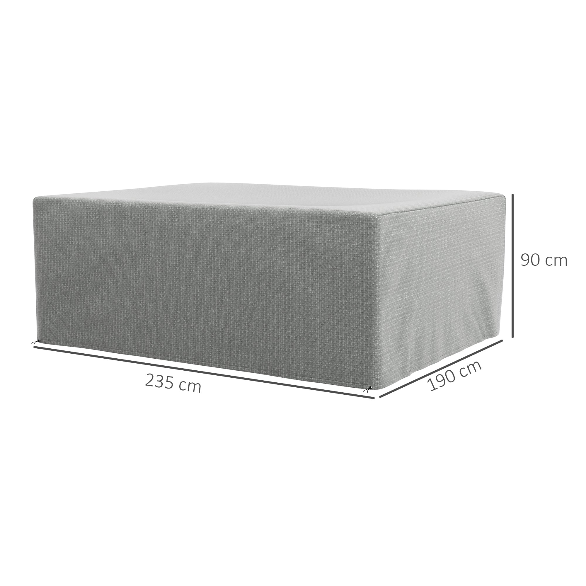 235 x 190 x 90 cm Large Patio Set Covers, Outdoor Garden Furniture Protection Cover Protector Waterproof Anti-UV Grey