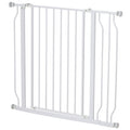 Wide Adjustable Dog Safety Gate with Door for Doorways, Hallways & Staircases - White