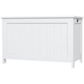Modern Wooden Storage Chest with 2 Safety Hinges & Cut-out Handles 76x40x48 cm - White