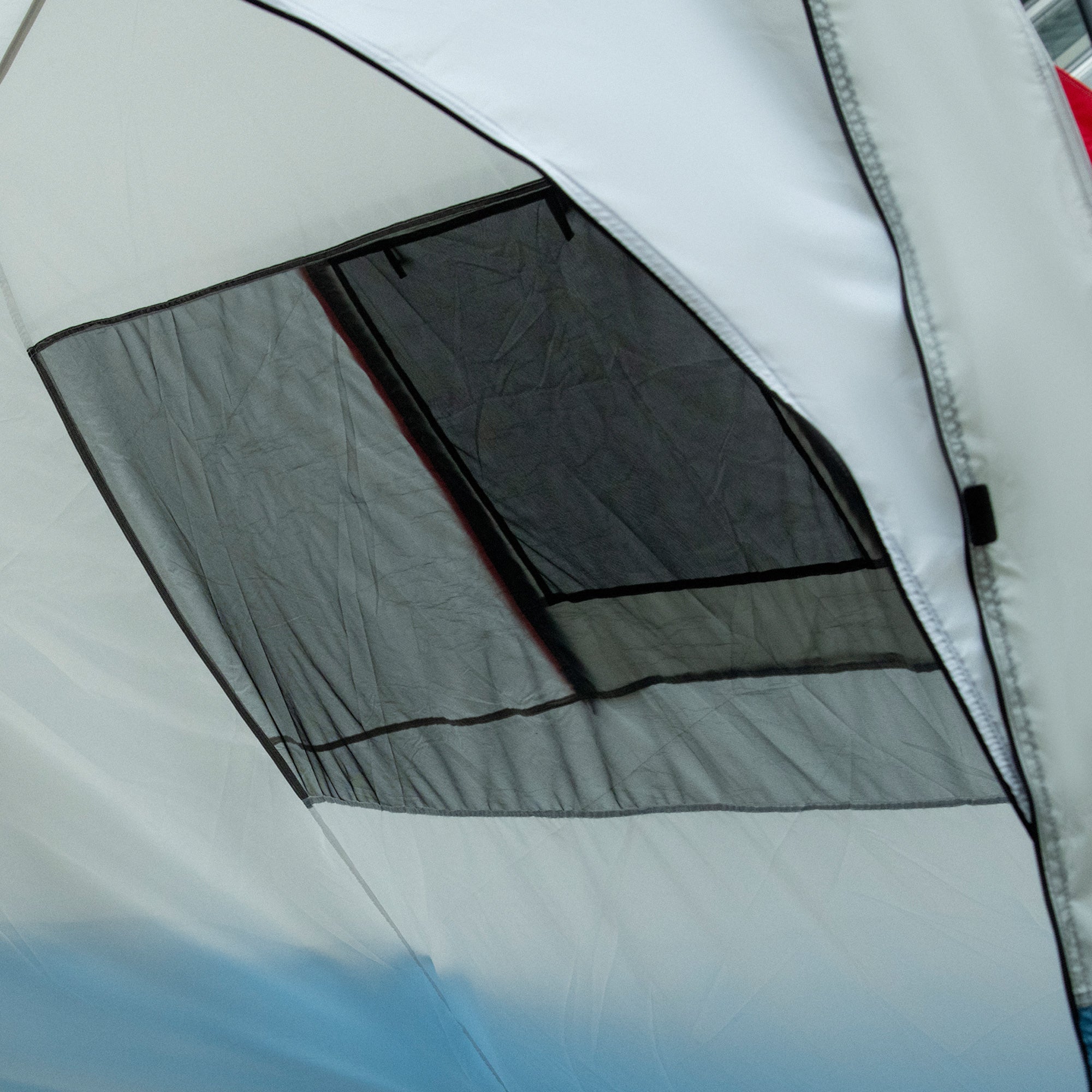 6-8 Person Tunnel Camping Tent with Bedroom and Sewn-in Floor - Blue