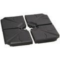 Set of 4 Parasol Base Stand Weights for Banana Hanging Cantilever Umbrella - Black