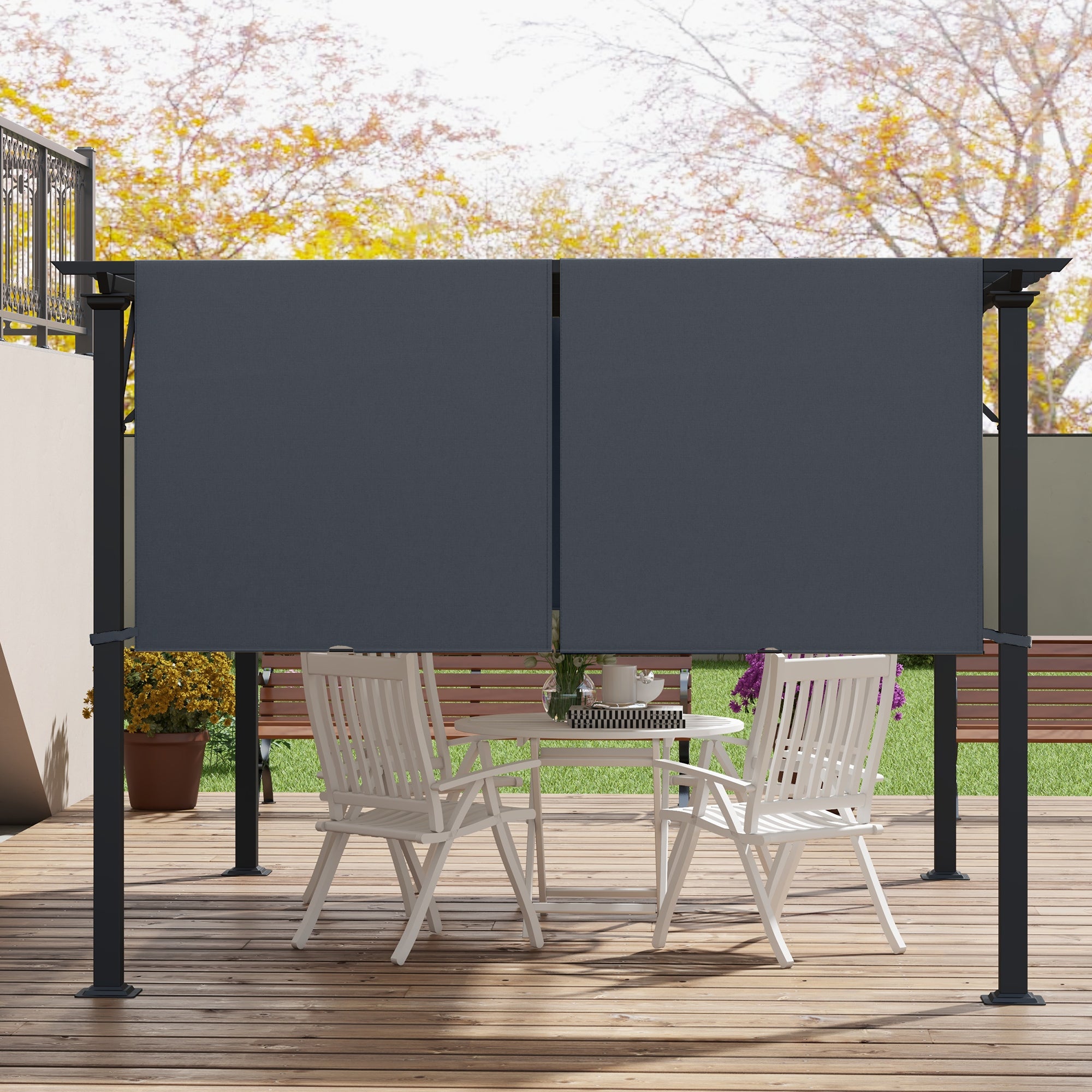 2 Pcs UV Protection Replacement Canopy for 3x3m Pergola - Dark Grey