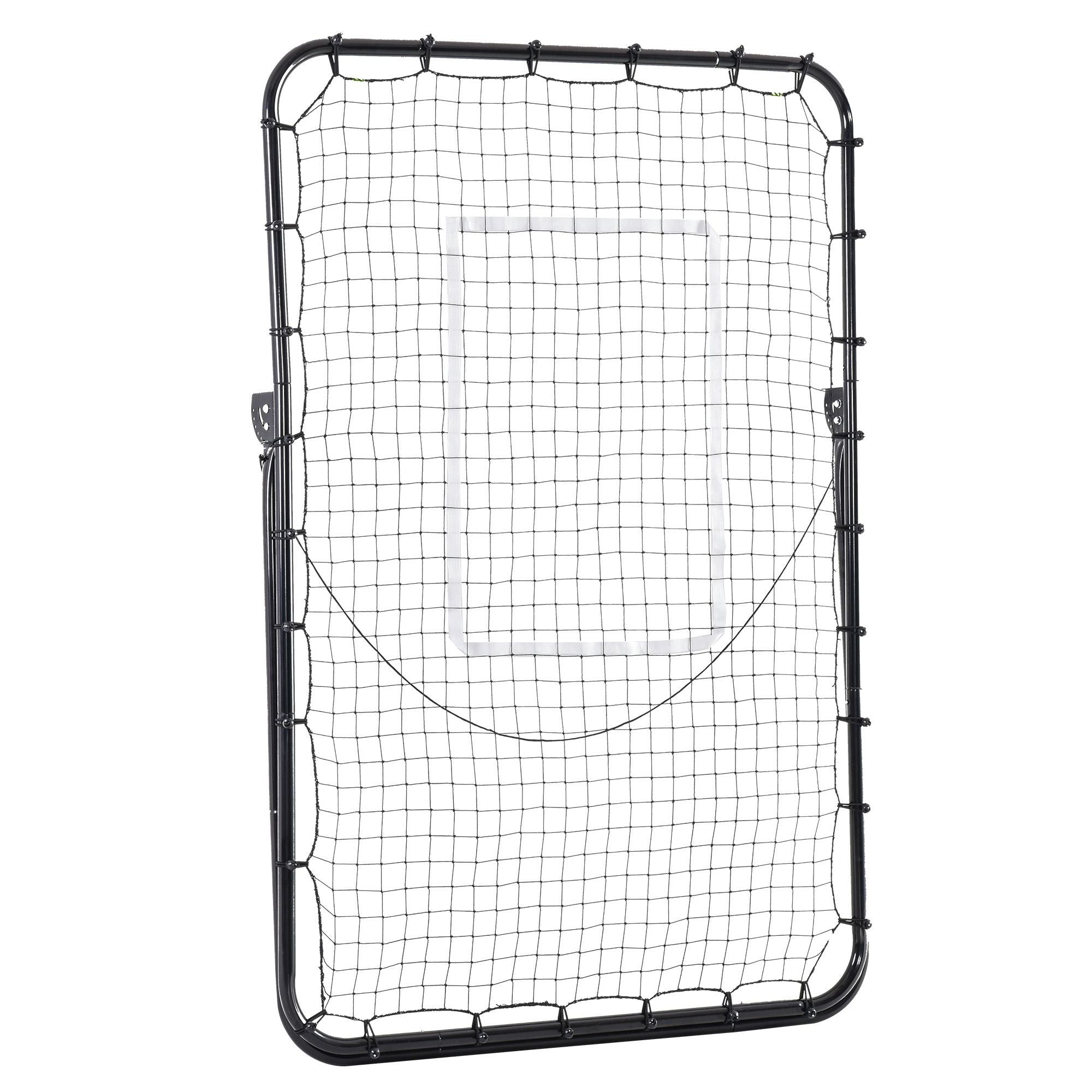 Foldable Football Rebounder Net, Football Goal Training Aid Soccer Kickback Target Zone Goal Play Adjustable Angles for Kids & Adult Black