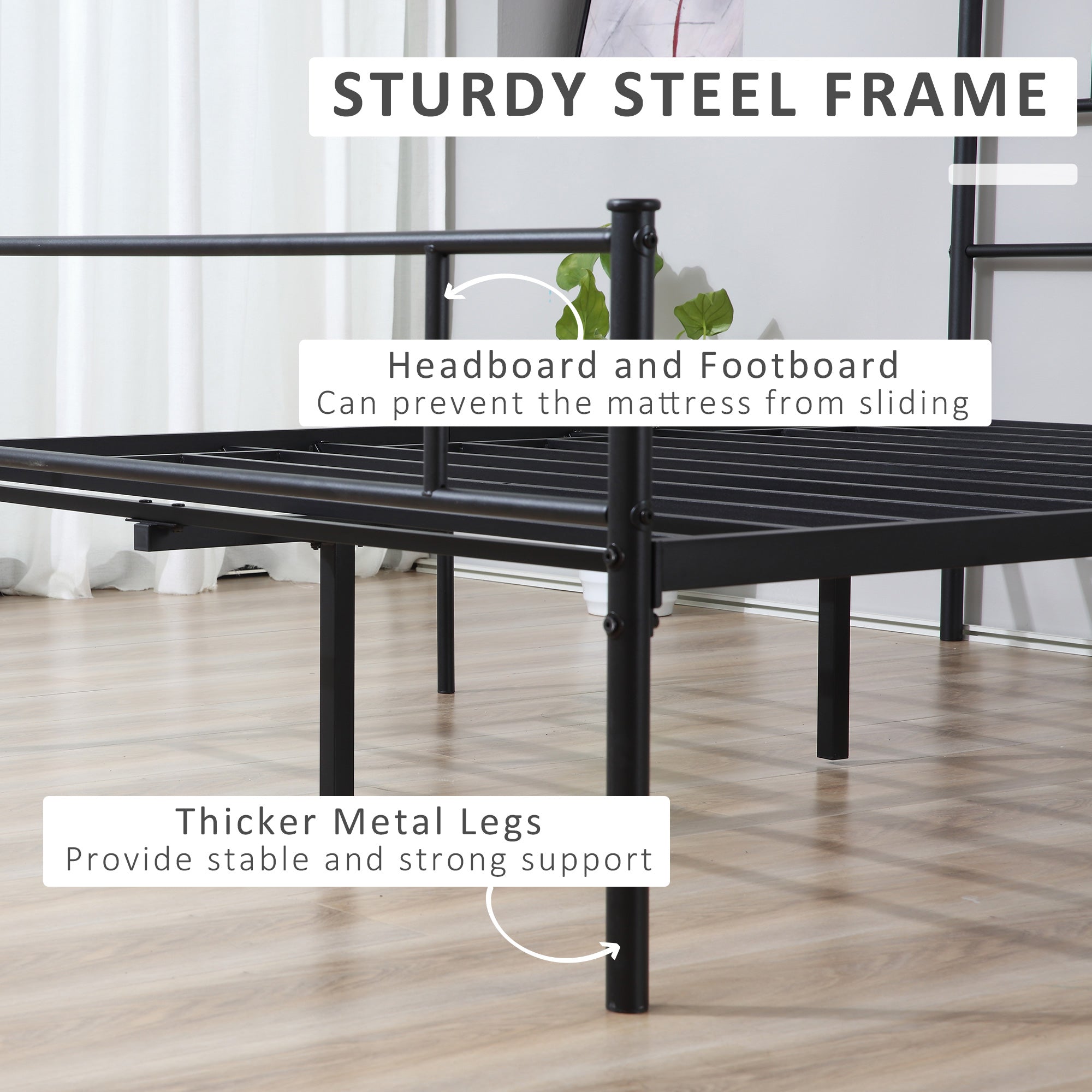 Direct Home Furniture Basics King Metal Bed Frame Black