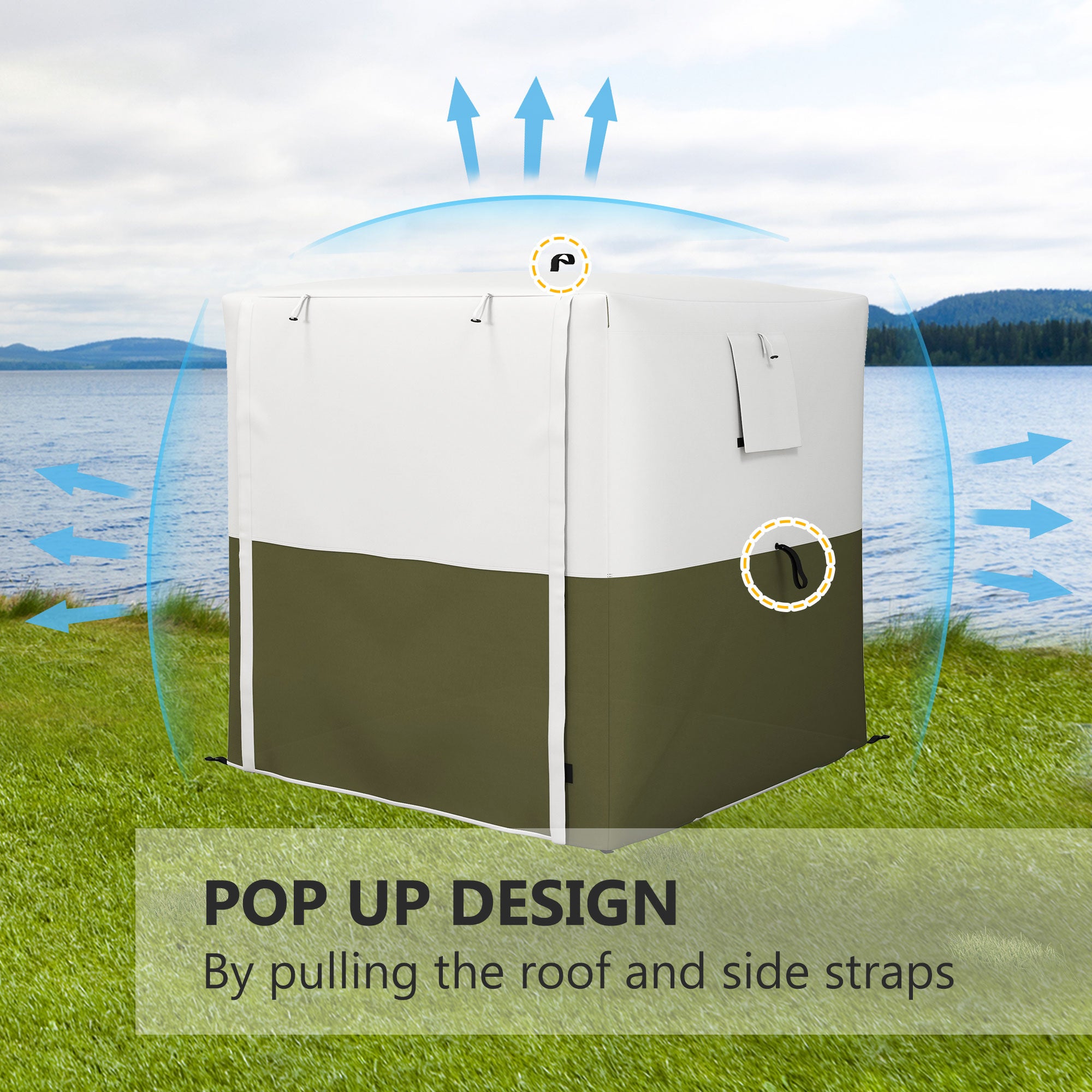 2 Metre Pop-Up Gazebo with UV30+ Fibreglass Frame - Green