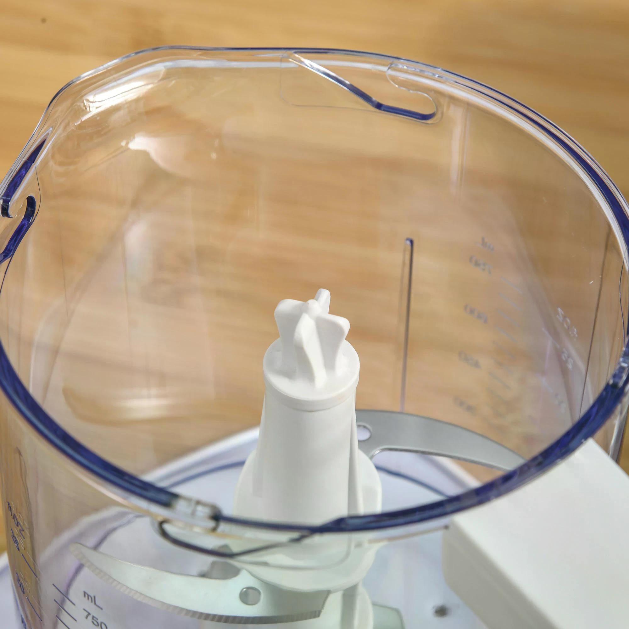 Five-In-One Hand Mixer 500W Electric Whisk Five Speed w/ Stainless Steel Dough Hook Beater Blender Chopper for Kitchen Baking - White