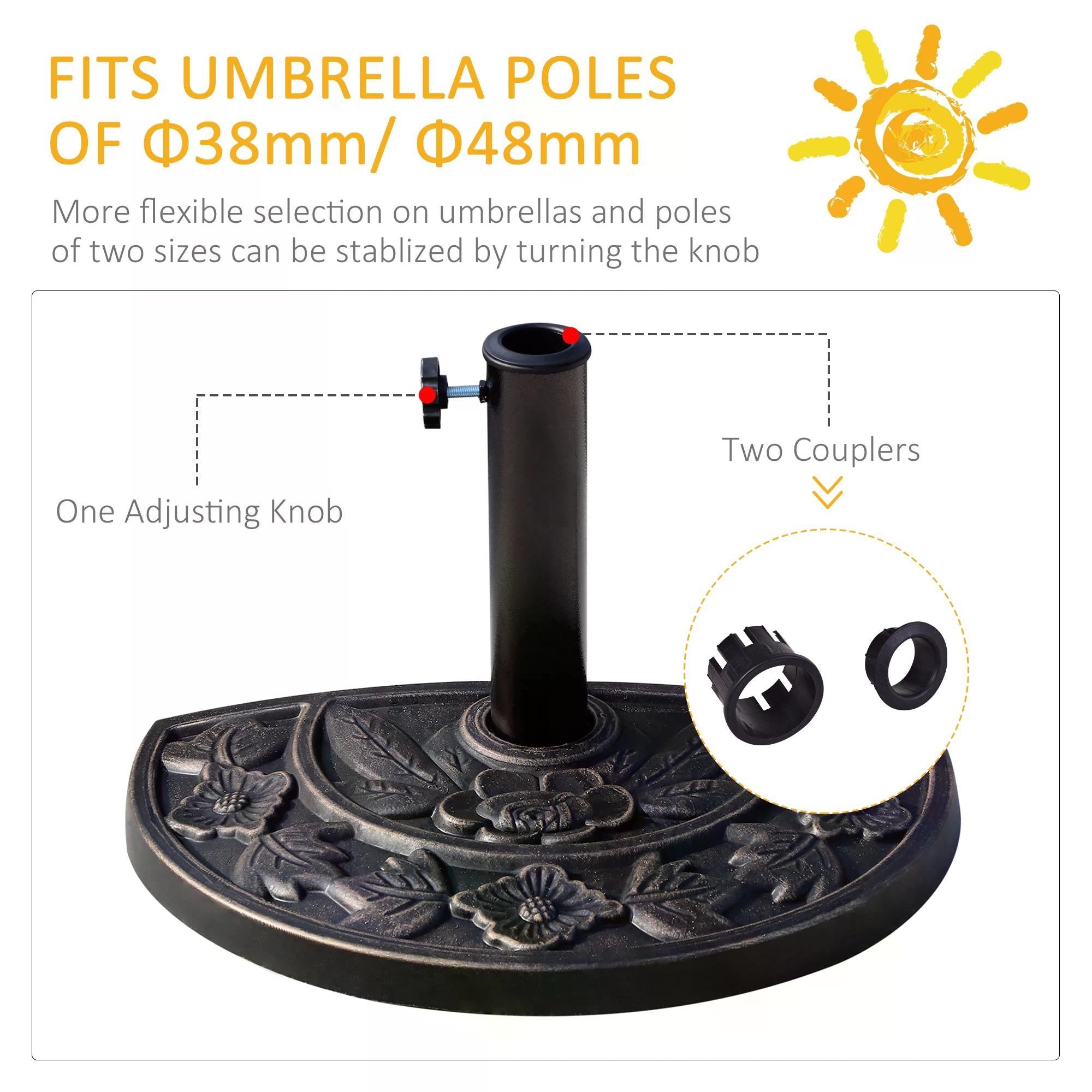 Heavy Duty Parasol Umbrella Base, Resin-Bronze Colour